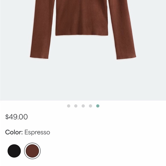 NWT Montgomery Post Brown Long Sleeve Ribbed Turtleneck Top - Picture 6 of 6